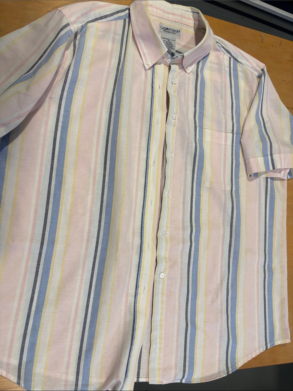 Cabin Creek Striped Short Sleeve Shirt Pink & Blue